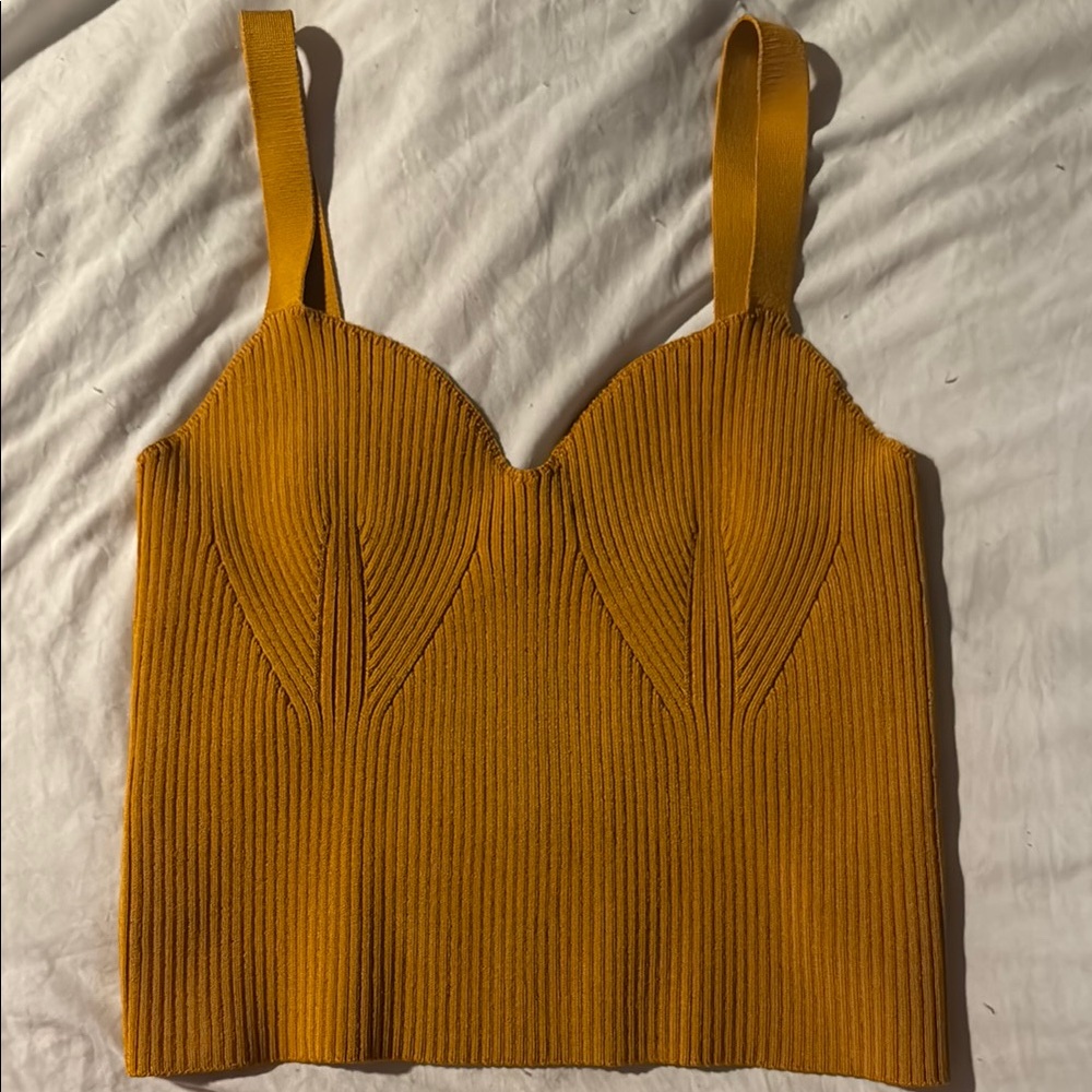 Vince burnt orange Ribbed Tank Top S